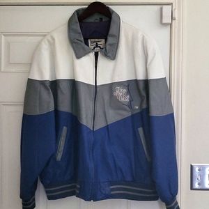 College leather coat